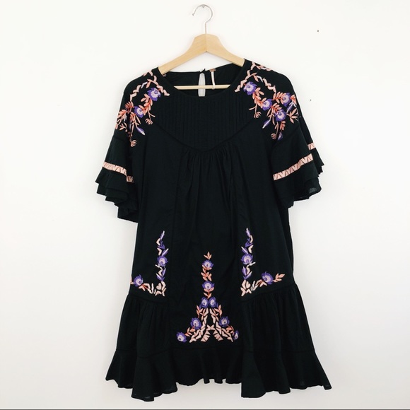 NWOT Free People Pavlo Ruffle Embroidered Dress - Picture 4 of 8